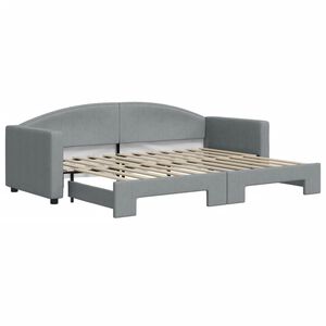 vidaXL Izvlečna dnevna postelja svetlo siva 80x200 cm blago
