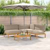vidaXL Kavčna garnitura z blazino 4 pcs Taupe Masiven les akacije