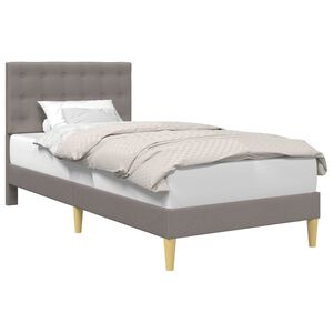 vidaXL Konstrukcija postelje z vzglavjem Taupe 100 x 200 cm Blago