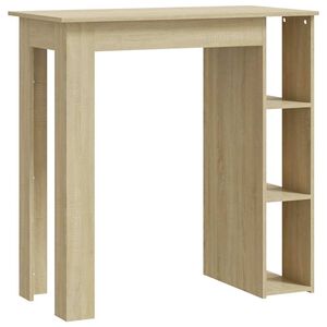 vidaXL Barska miza s polico sonoma hrast 102x50x103,5 cm iverna pl.