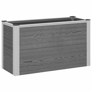 vidaXL Vrtna visoka greda Siva 75 x 30 x 42 cm WPC in aluminij