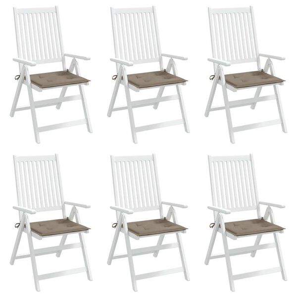 vidaXL Blazine za vrtne stole 6 kosov taupe 40x40x4 cm oxford tkanina