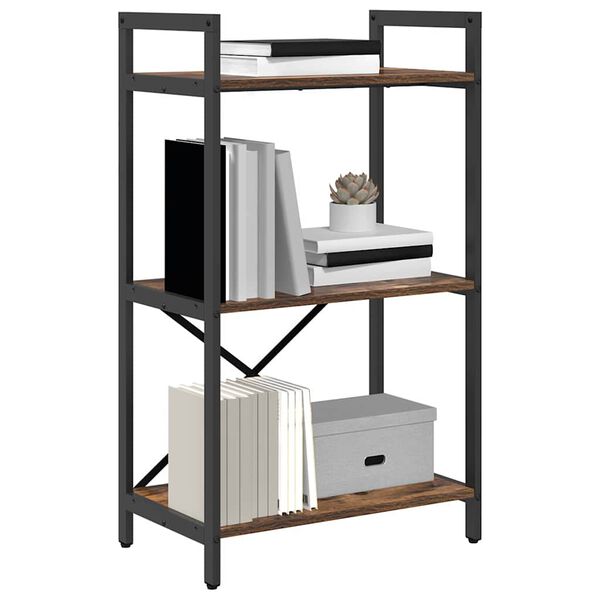 vidaXL Knjižna polica Dimljeni oreh 56 x 34 x 96 cm Konstruiran les