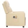 vidaXL Električni masažni stol krem blago