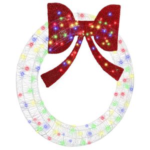 vidaXL Venec med 150 LED večbarvno 120 cm Akril