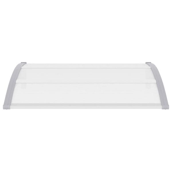 vidaXL Nadstrešek za vrata siv in prozoren 120x75 cm PC