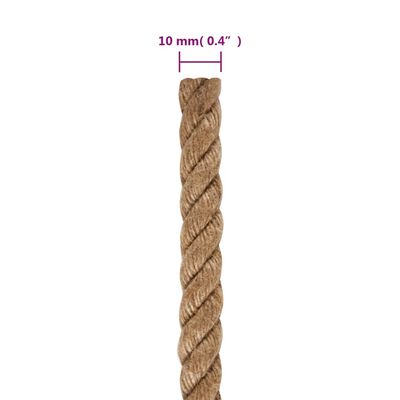 vidaXL Vrv iz 100 % jute 10 mm 100 m