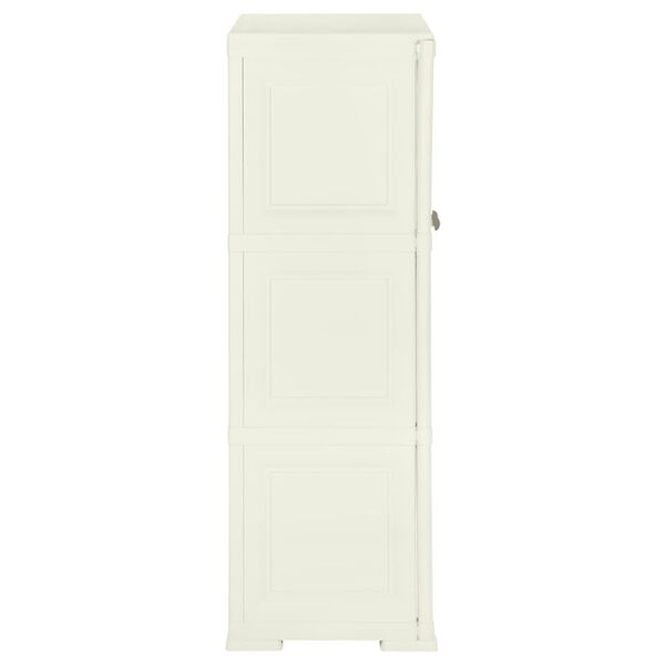 vidaXL Plastična omara 79x43x125 cm lesen dizajn vanilla ice