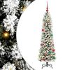 vidaXL Umestno božično drevo Bela 150 cm PVC, kovina in plastika
