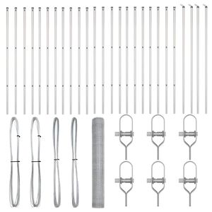 vidaXL Steber ograje. srebrna