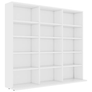 vidaXL Omarica za CD plo&scaron;če bela 100x23x89,5 cm iverna plo&scaron;ča