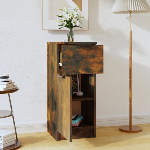 vidaXL Komoda dimljeni hrast 30x30x70 cm konstruiran les