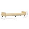 vidaXL Kavč dvosed z leži&scaron;čem krem žamet