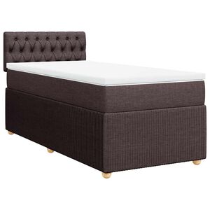 vidaXL Box spring postelja z vzmetnico temno rjava 80x200 cm blago