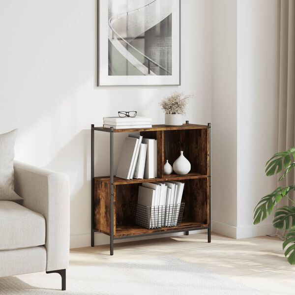 vidaXL Knjižna omara dimljeni hrast 72x28x77,5 cm inženirski les