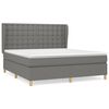 vidaXL Box spring postelja z vzmetnico temno siva 180x200 cm blago