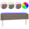 vidaXL LED posteljno vzglavje taupe 203x16x78/88 cm blago