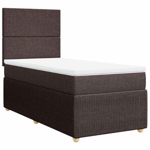 vidaXL Box spring postelja z vzmetnico temno rjava 80x200 cm blago