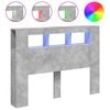 vidaXL LED posteljno vzglavje betonsko sivo 140x18,5x103,5 cm inž. les