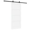 vidaXL Drsna vrata Bela in črna 86 x 198,5 cm Masivno borovo les