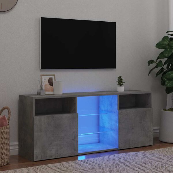 vidaXL TV omarica z LED lučkami betonsko siva 120x30x50 cm