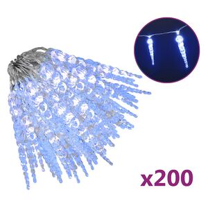 vidaXL Božične ledene sveče 200 LED modre 20 m akril PVC