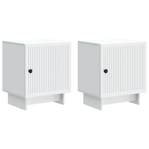 vidaXL Nočna omarica 2 pcs Bela 43 x 34,5 x 50 cm Inženirski les