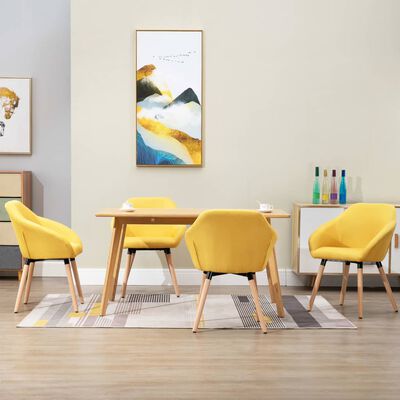 vidaXL Jedilni stoli 4 kosi rumeno blago