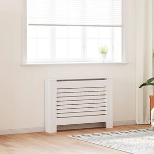 vidaXL Pokrov za radiator bel 112x19x81,5 cm MDF