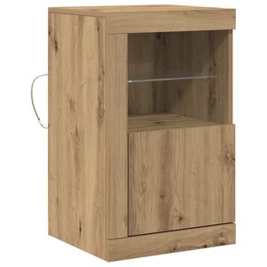 vidaXL LED bočni predalnik z LED lučmi Umetni hrast 41 x 37 x 67 cm