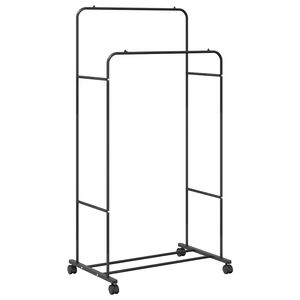 vidaXL Stojalo za oblačila Črna 80 x 53 x 156 cm
