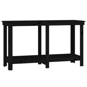 vidaXL Delovna miza črna 140x50x80 cm trdna borovina