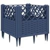 vidaXL Cvetlično korito z zatiči modro sivo 43,5x43,5x43,5 cm PP