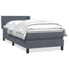 vidaXL Box spring postelja z vzmetnico temno siva 100x210 cm žamet