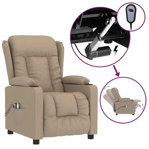 vidaXL Elektri?ni masažni stol kapu?ino umetno usnje