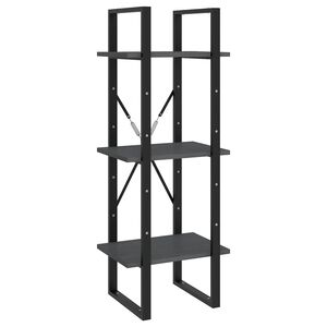 vidaXL Knjižna omara 3-nadstropna siva 40x30x105 cm trdna borovina