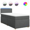 vidaXL Box spring postelja z vzmetnico temno siva 90x200 cm blago