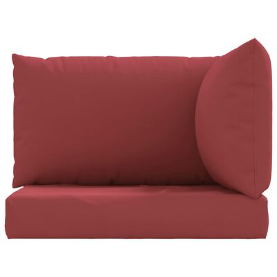 vidaXL Blazine za kavč iz palet 3 kosi vinsko rdeče blago