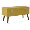 vidaXL Klop s prostorom za shranjevanje gorčično rumena 80 cm žamet