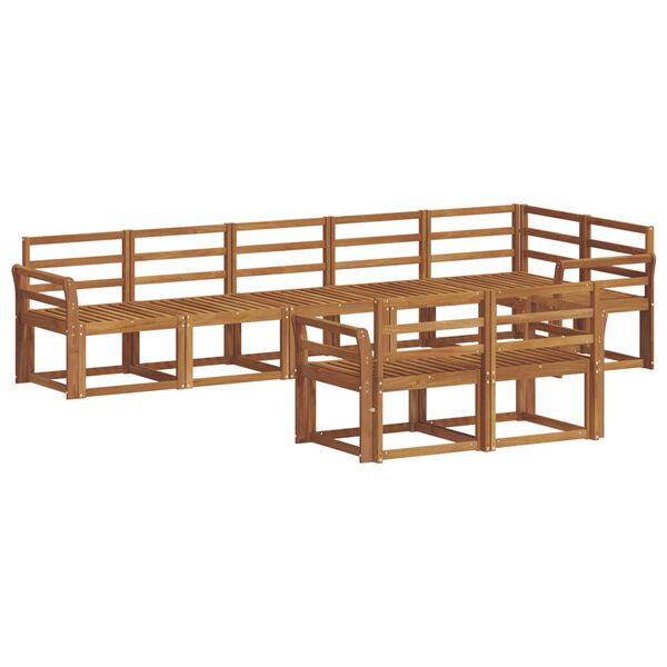 vidaXL Zunanja garnitura za sedenje 8 pcs Naravna Masiven les akacije