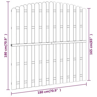 vidaXL Ograjni panel iz borovine 180x(165-180) cm