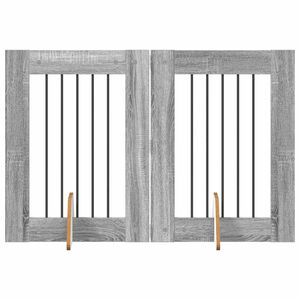 vidaXL Vrata za pse z stojali 2 pcs Siva Sonoma 60 x 80 cm