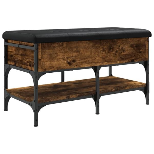 vidaXL Klop za čevlje dimljen hrast 82x42x45 cm inženirski les