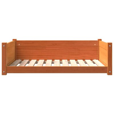 vidaXL Pasja postelja voščeno rjava 95,5x65,5x28 cm trdna borovina