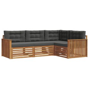 vidaXL Zunanja garnitura za sedenje 4 pcs Naravna in antracitna