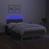 vidaXL Box spring postelja z vzmetnico LED taupe 120x190 cm blago