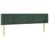vidaXL Vzglavje z u&scaron;esi temno zeleno 203x16x78/88 cm žamet