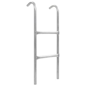 vidaXL Lestev za trampolin z 2 stopnicama jeklo srebrna 72 cm (primerno za vi&scaron;ino 65 cm)