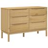 vidaXL Predalnik FLORO 77x35x73 cm vo&scaron;čeno rjava trdna borovina
