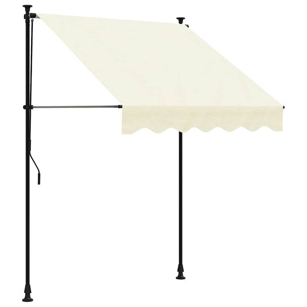 vidaXL Zložljiva tenda krem 150x150 cm tkanina in jeklo